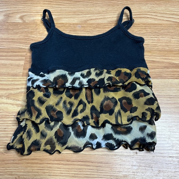JoJo Designs Black and Cheetah Print Tank Top Baby Girl 6-12 months - Picture 2 of 5